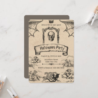 Vintage Halloween Invitation: Spooky Elegance Invitation