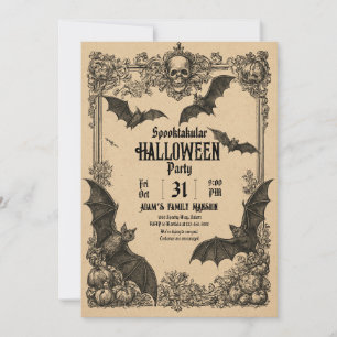 Vintage Halloween Invitation Template