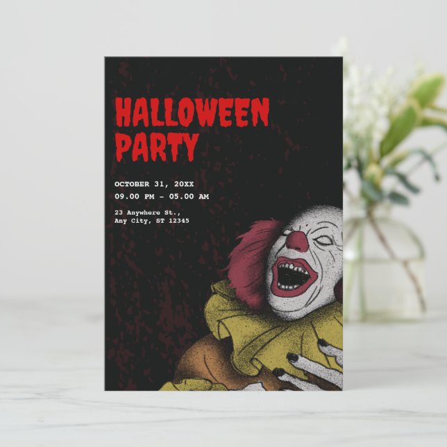 Vintage Halloween Invitations, Halloween Party  Invitation (Standing Front)