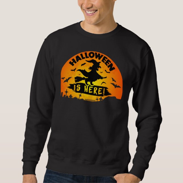 VINTAGE HALLOWEEN IS HERE SWEATSHIRT (Front)