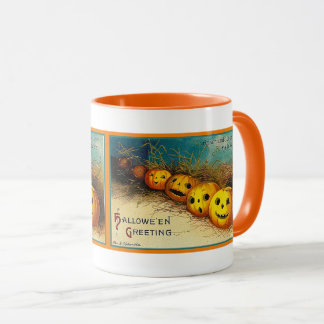Vintage Halloween Jack o' Lanterns in a Row Mug