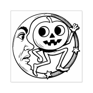 Vintage Halloween Jack O'Lantern Rubber Stamp