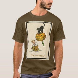 Vintage Halloween Jack'olantern & a Black Cat (191 T-Shirt