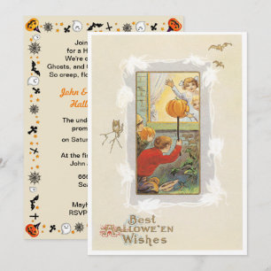 Vintage Halloween Jokes Halloween Invitation