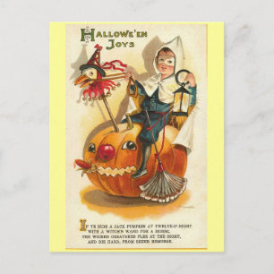 Vintage Halloween Joys Postcard