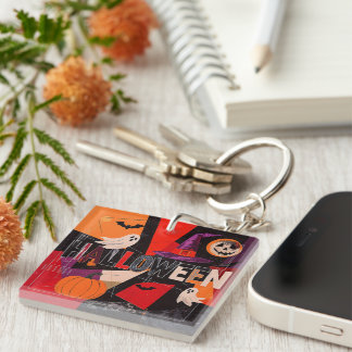 Vintage Halloween Key Ring