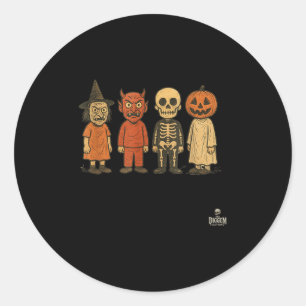 Vintage Halloween Kids In Clic Costumes  Classic Round Sticker