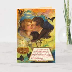 Vintage Halloween Kiss Card