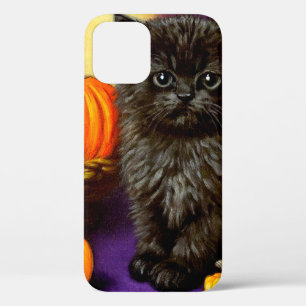 Vintage Halloween Kitten iPhone 12 Case