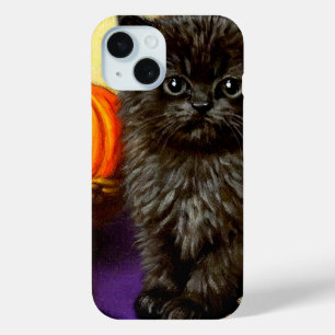 Vintage Halloween Kitten iPhone 15 Case