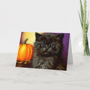 Vintage Halloween Kitten Invitation