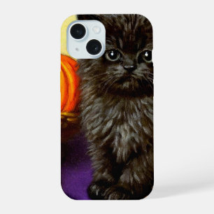 Vintage Halloween Kitten iPhone 15 Case