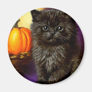 Vintage Halloween Kitten Magnet