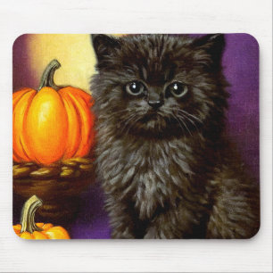 Vintage Halloween Kitten Mouse Mat