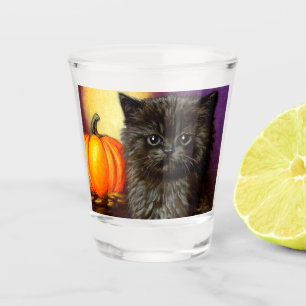 Vintage Halloween Kitten Shot Glass