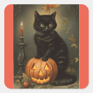 Vintage Halloween Kitten Sticker