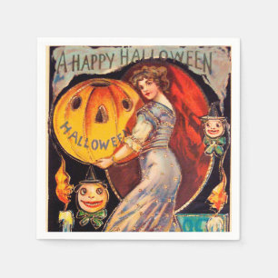 vintage Halloween lady party Napkin