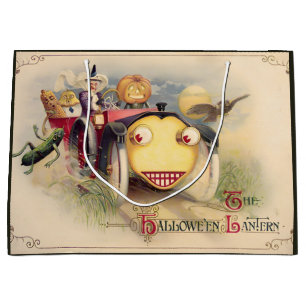 Vintage Halloween Lantern Greetings Art Large Gift Bag