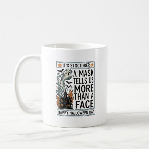 Vintage Halloween Mask Quote Vector Design_1 Coffee Mug