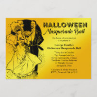 Vintage Halloween Masquerade Ball Party Invitation