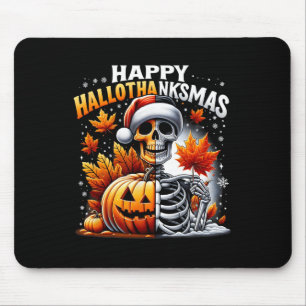 Vintage Halloween Merry Christmas Happy Hallothank Mouse Mat