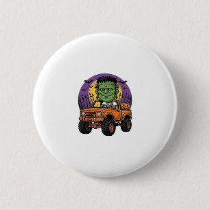 Vintage Halloween Monster Truck Pumpkin Shirt_1 6 Cm Round Badge