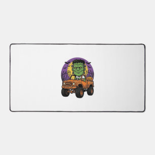 Vintage Halloween Monster Truck Pumpkin Shirt_1 Desk Mat