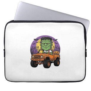 Vintage Halloween Monster Truck Pumpkin Shirt_1 Laptop Sleeve