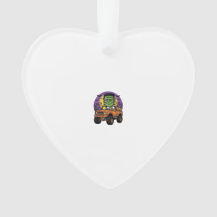 Vintage Halloween Monster Truck Pumpkin Shirt_1 Ornament