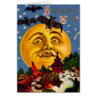 Vintage Halloween Moon and Witches