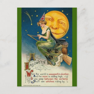 vintage-halloween-moon-owl-broomstick postcard