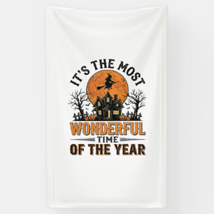Vintage Halloween Most Wonderful Time Shirt Design Banner
