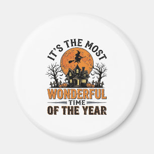Vintage Halloween Most Wonderful Time Shirt Design Magnet