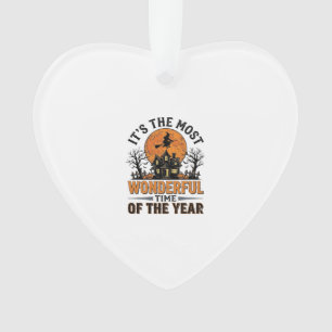 Vintage Halloween Most Wonderful Time Shirt Design Ornament