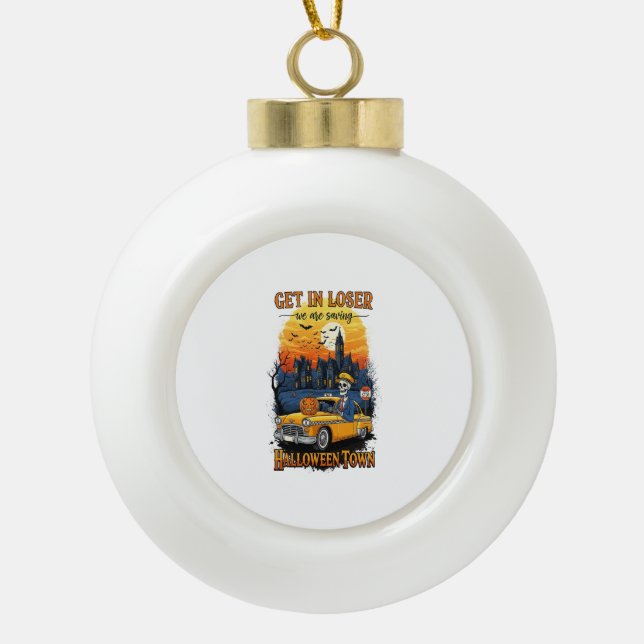 Vintage Halloween Movie Ceramic Ball Christmas Ornament (Front)