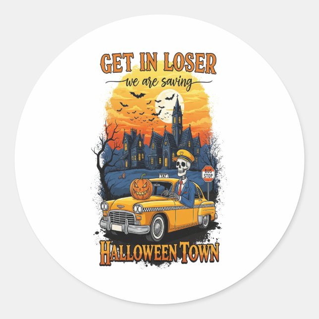Vintage Halloween Movie Classic Round Sticker (Front)