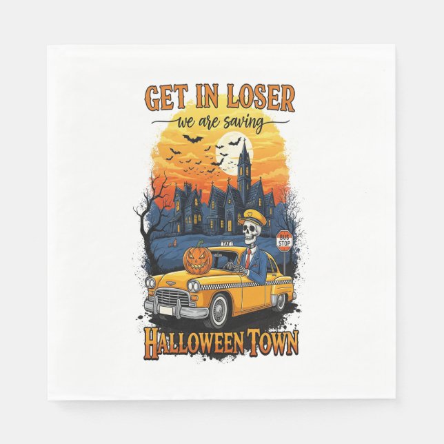 Vintage Halloween Movie Napkin (Front)