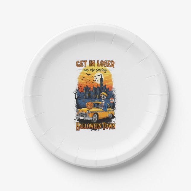 Vintage Halloween Movie Paper Plate (Front)