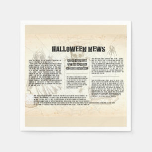 Vintage Halloween Newspaper Napkin