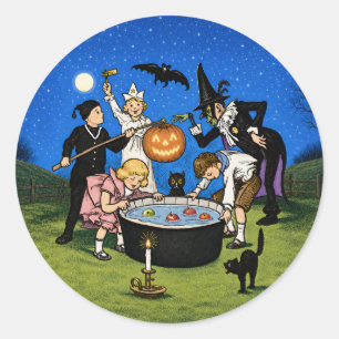 Vintage Halloween Night Party Sticker