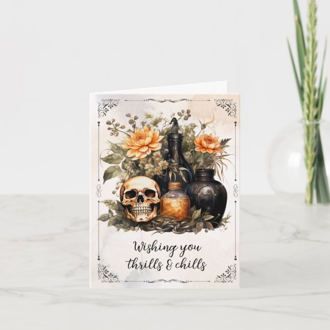 Vintage Halloween Note Card (Front)