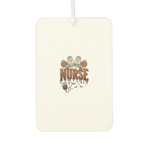 Vintage Halloween Nurse Ghost Pumpkin Design_1 Car Air Freshener