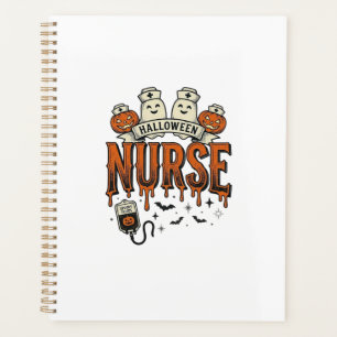 Vintage Halloween Nurse Ghost Pumpkin Design_1 Planner