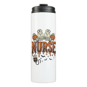Vintage Halloween Nurse Ghost Pumpkin Design_1 Thermal Tumbler