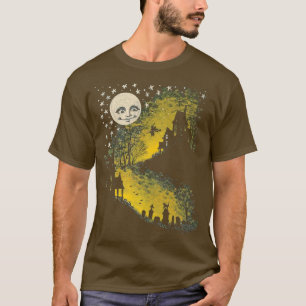 Vintage Halloween Outfit Haunted House, Moon, And T-Shirt