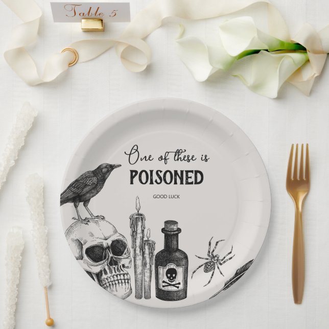 Vintage Halloween Party Costume Party Paper Plate (Wedding)