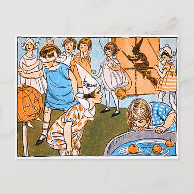Vintage Halloween Party for Kids Holiday Postcard (Front)