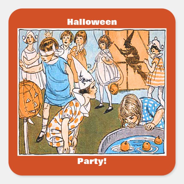 Vintage Halloween Party for Kids Square Sticker (Front)