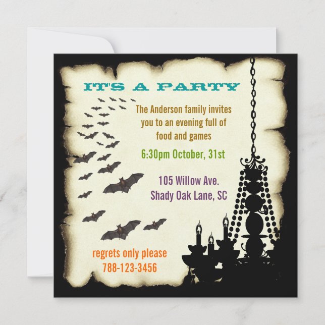 Vintage Halloween Party Invitation (Front)