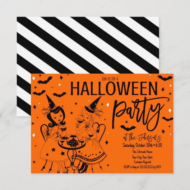 Vintage Halloween Party Invitation (Front/Back)
